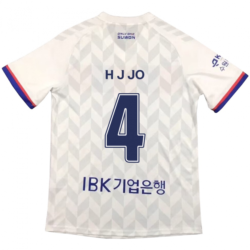 Bambino Maglia Jun-Hyun Jo #4 Bianco Blu Kit Gara Away 2024/25 Maglietta