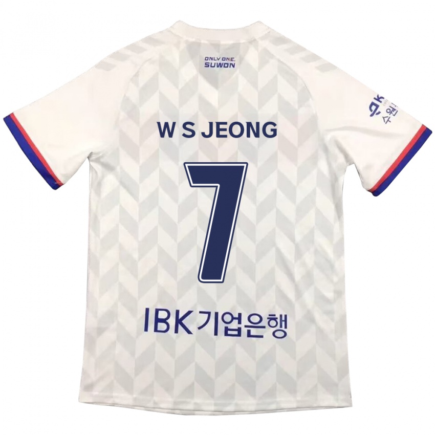 Bambino Maglia Seung-Won Jeong #7 Bianco Blu Kit Gara Away 2024/25 Maglietta