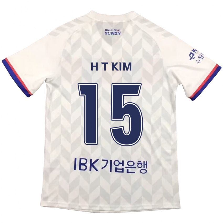 Bambino Maglia Tae-Han Kim #15 Bianco Blu Kit Gara Away 2024/25 Maglietta