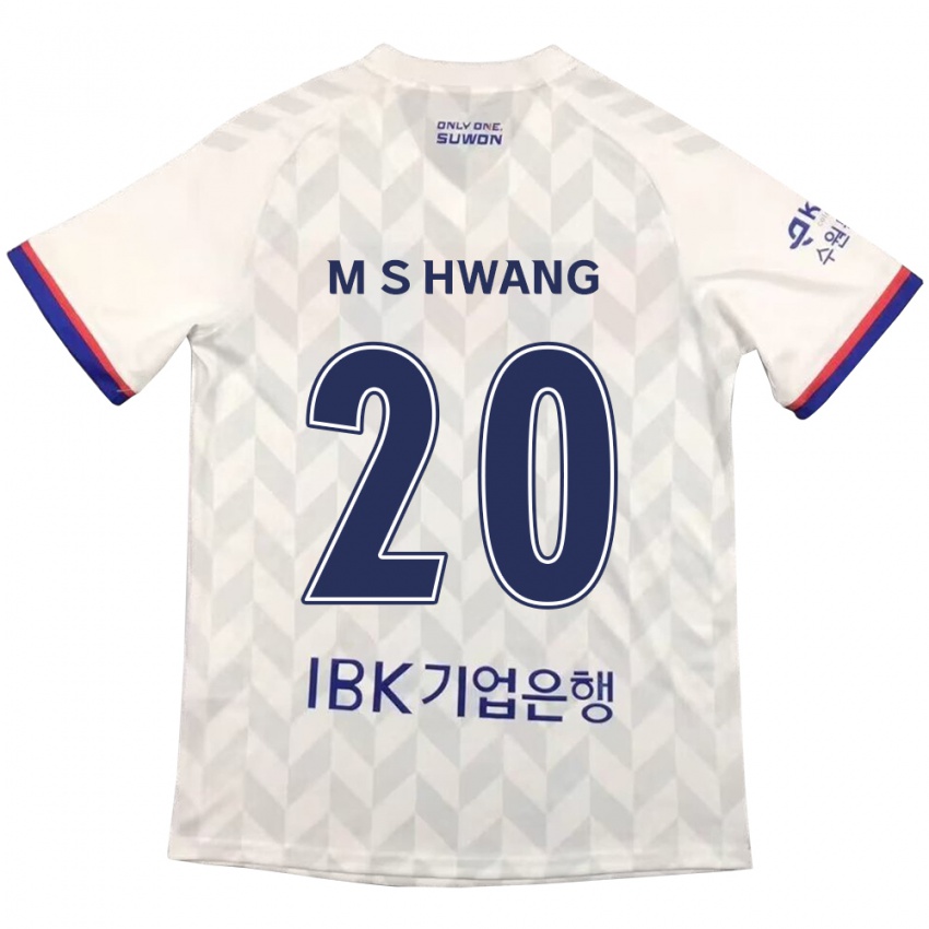 Bambino Maglia Soon-Min Hwang #20 Bianco Blu Kit Gara Away 2024/25 Maglietta