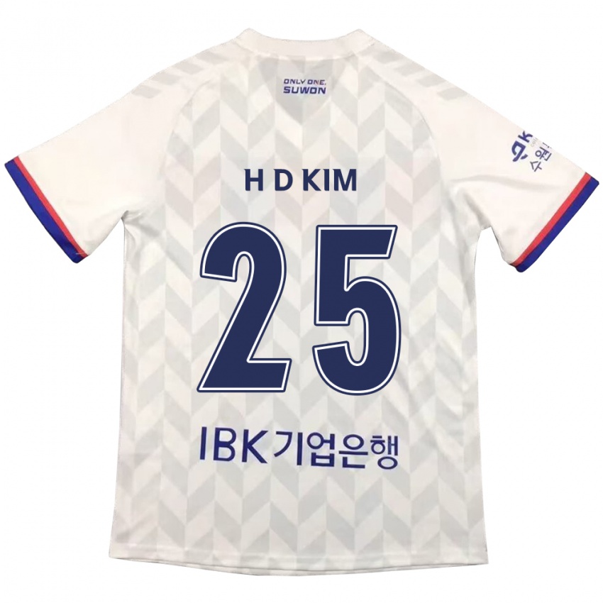 Bambino Maglia Dae-Hyun Kim #25 Bianco Blu Kit Gara Away 2024/25 Maglietta