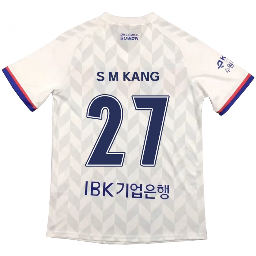 Bambino Maglia Min-Sung Kang #27 Bianco Blu Kit Gara Away 2024/25 Maglietta