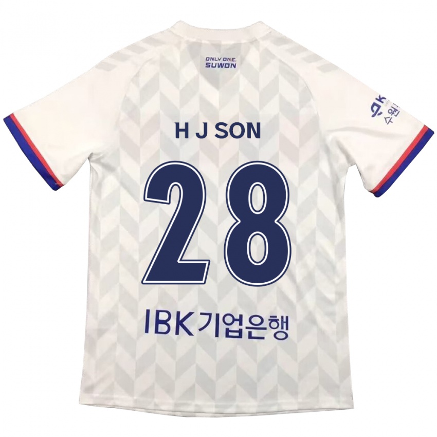 Bambino Maglia Jun-Ho Son #28 Bianco Blu Kit Gara Away 2024/25 Maglietta