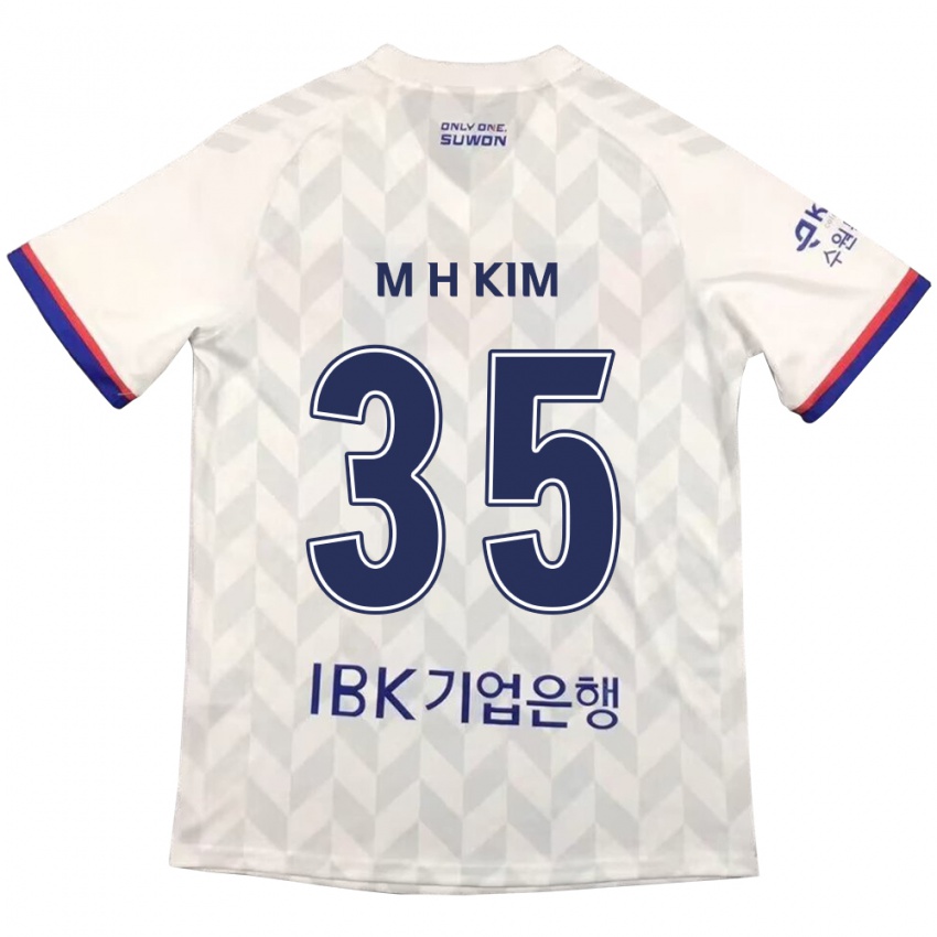 Bambino Maglia Hyeon-Min Kim #35 Bianco Blu Kit Gara Away 2024/25 Maglietta