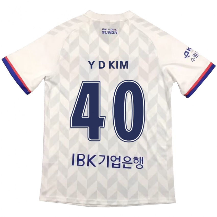 Bambino Maglia Do-Yoon Kim #40 Bianco Blu Kit Gara Away 2024/25 Maglietta