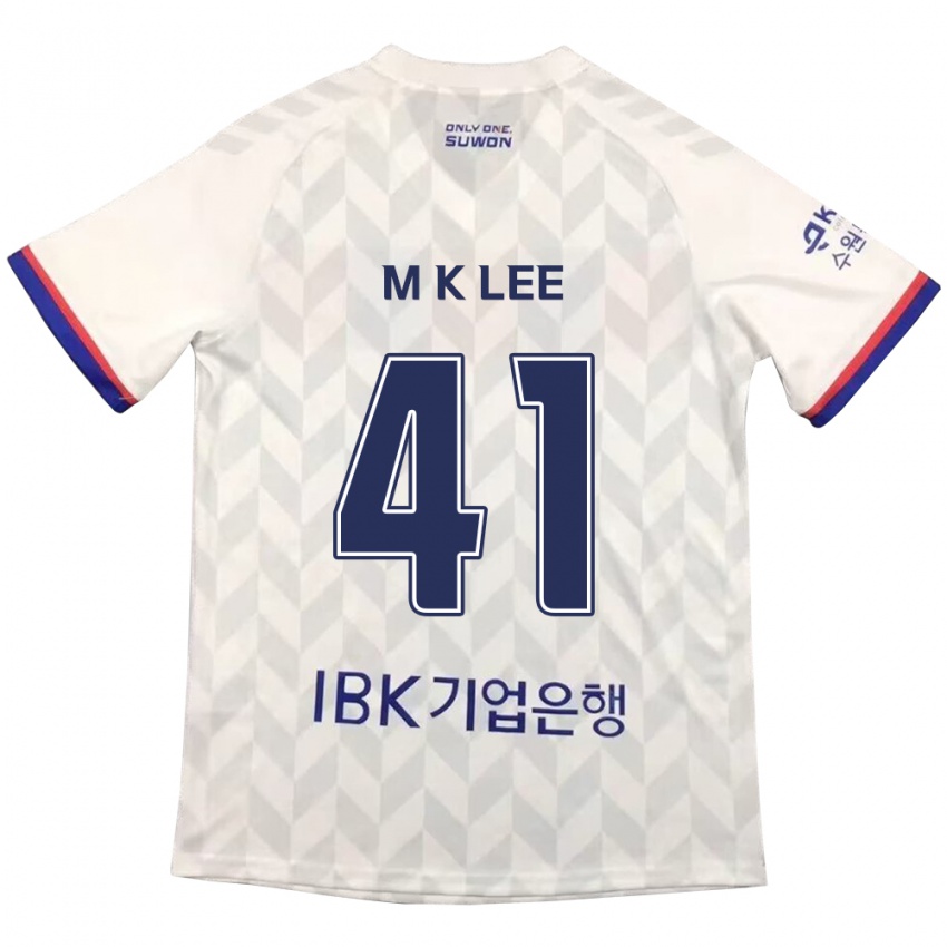 Bambino Maglia Kyung-Min Lee #41 Bianco Blu Kit Gara Away 2024/25 Maglietta