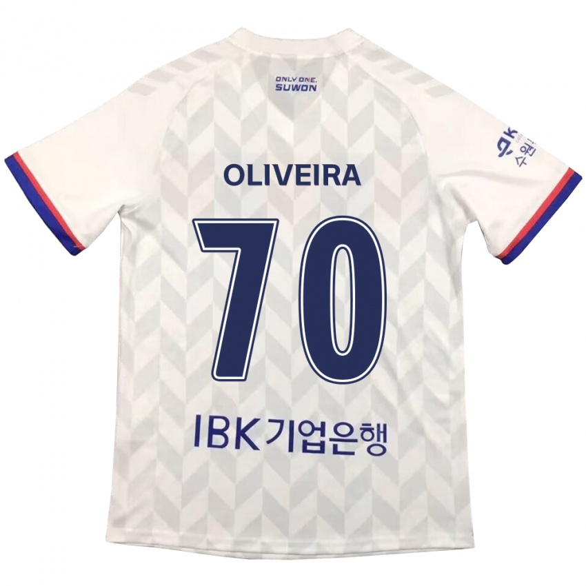 Bambino Maglia Anderson Oliveira #70 Bianco Blu Kit Gara Away 2024/25 Maglietta