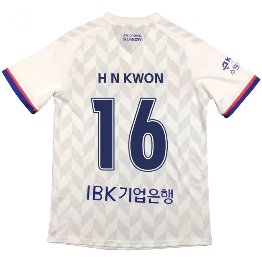 Bambino Maglia Nam-Hoon Kwon #16 Bianco Blu Kit Gara Away 2024/25 Maglietta