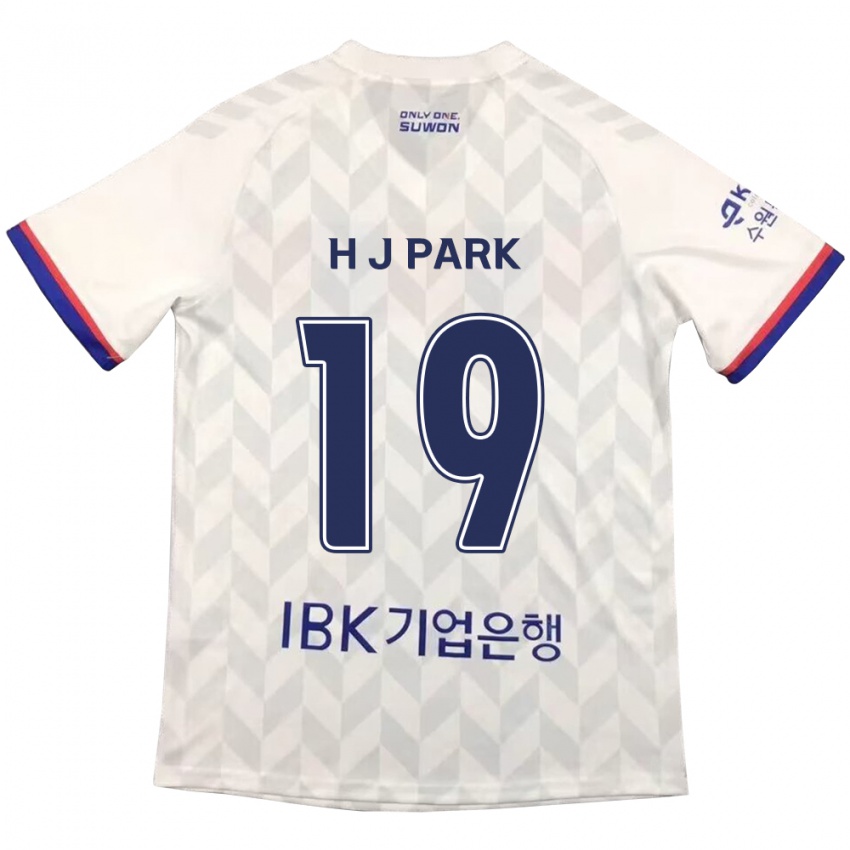 Bambino Maglia Jun-Hui Park #19 Bianco Blu Kit Gara Away 2024/25 Maglietta