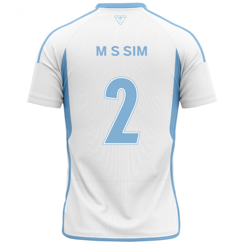 Bambino Maglia Sang-Min Sim #2 Bianco Blu Kit Gara Away 2024/25 Maglietta