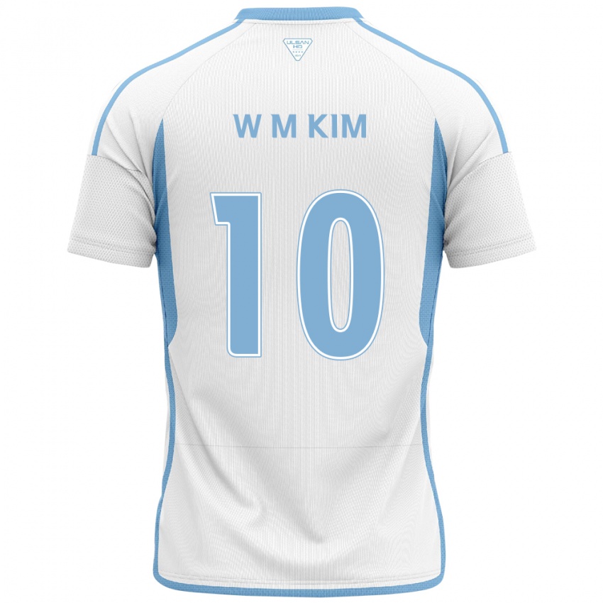 Bambino Maglia Min-Woo Kim #10 Bianco Blu Kit Gara Away 2024/25 Maglietta