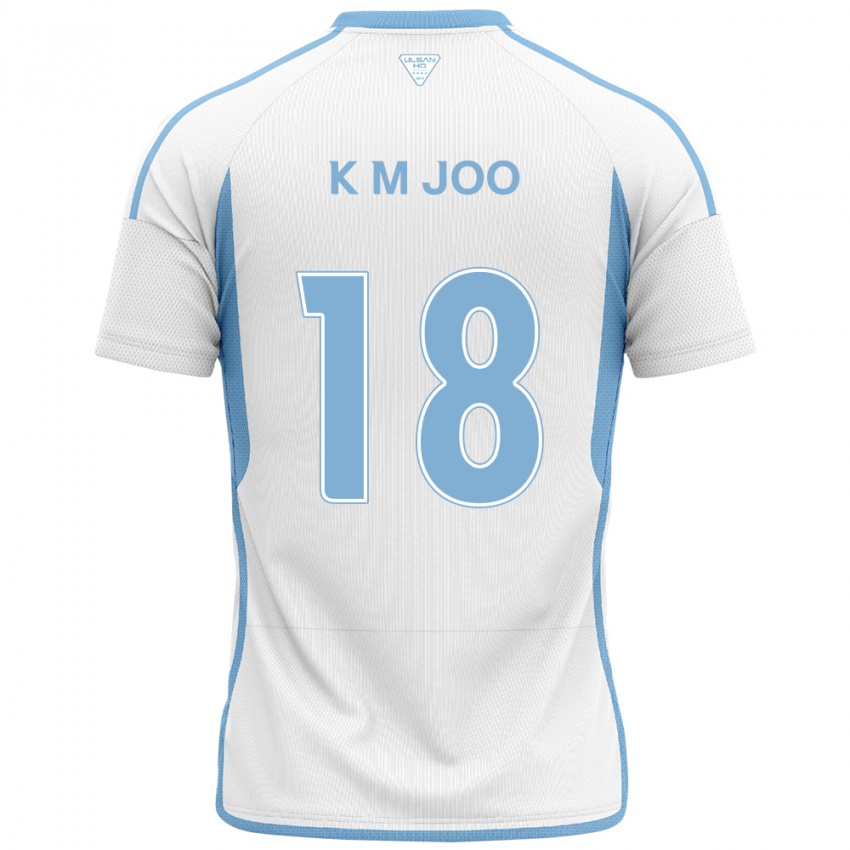 Bambino Maglia Min-Kyu Joo #18 Bianco Blu Kit Gara Away 2024/25 Maglietta