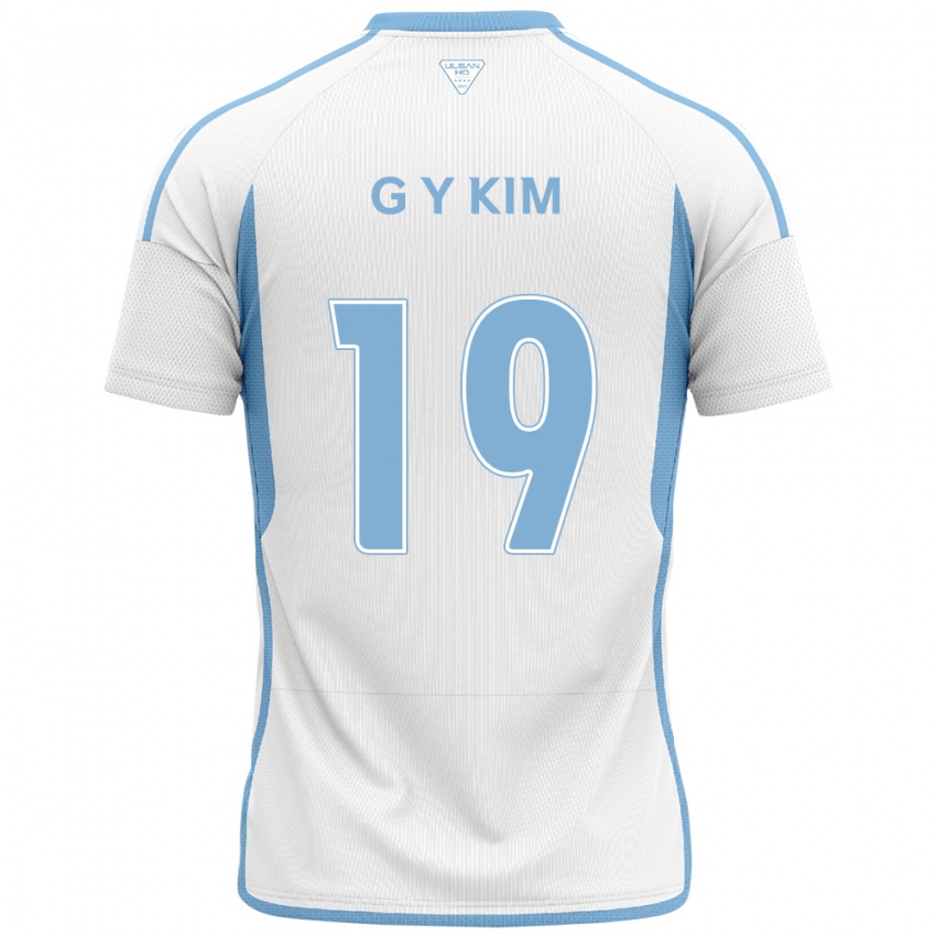 Bambino Maglia Young-Gwon Kim #19 Bianco Blu Kit Gara Away 2024/25 Maglietta