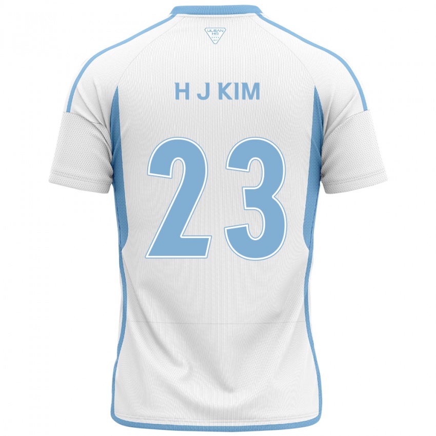 Bambino Maglia Ju-Hwan Kim #23 Bianco Blu Kit Gara Away 2024/25 Maglietta