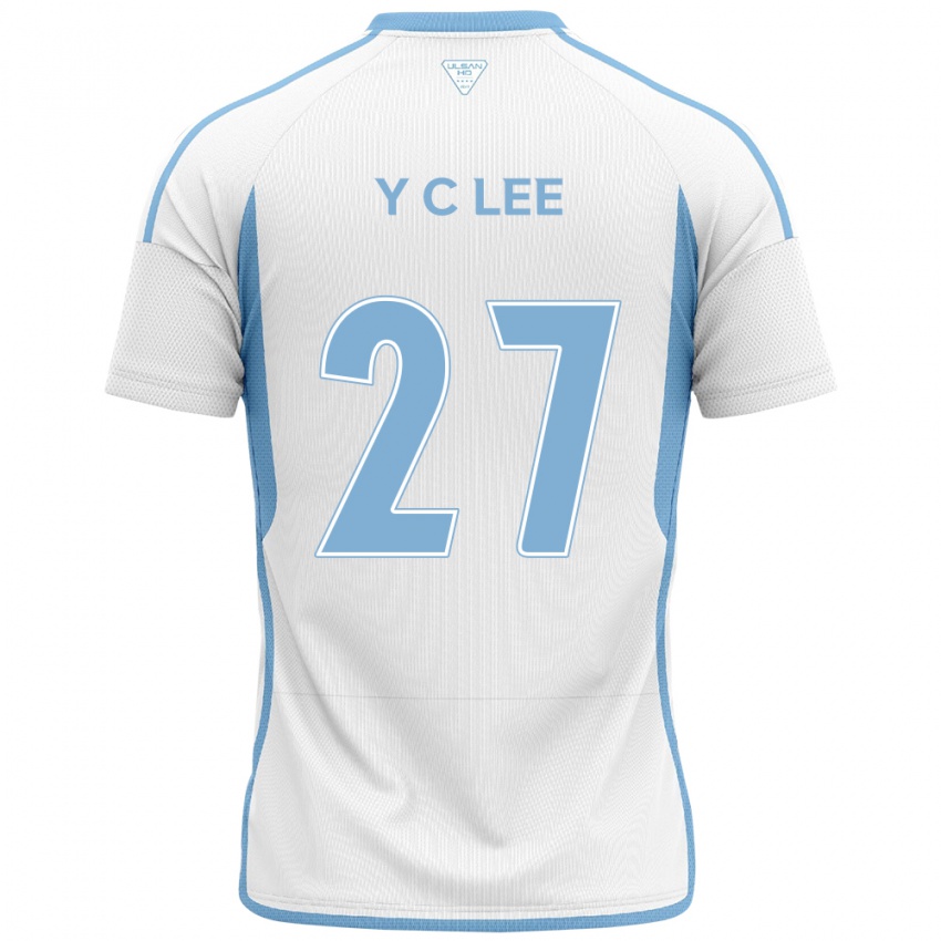 Bambino Maglia Chung-Yong Lee #27 Bianco Blu Kit Gara Away 2024/25 Maglietta