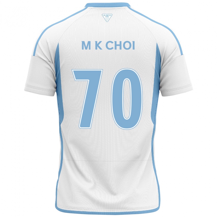 Bambino Maglia Kang-Min Choi #70 Bianco Blu Kit Gara Away 2024/25 Maglietta