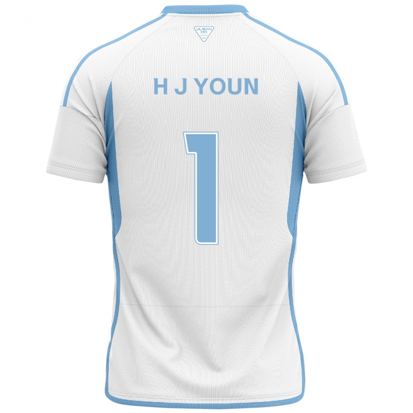 Bambino Maglia Je-Hun Youn #1 Bianco Blu Kit Gara Away 2024/25 Maglietta