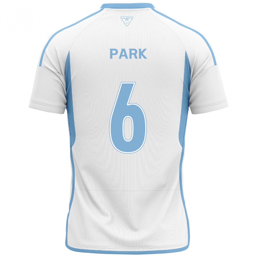 Bambino Maglia Jun Park #6 Bianco Blu Kit Gara Away 2024/25 Maglietta