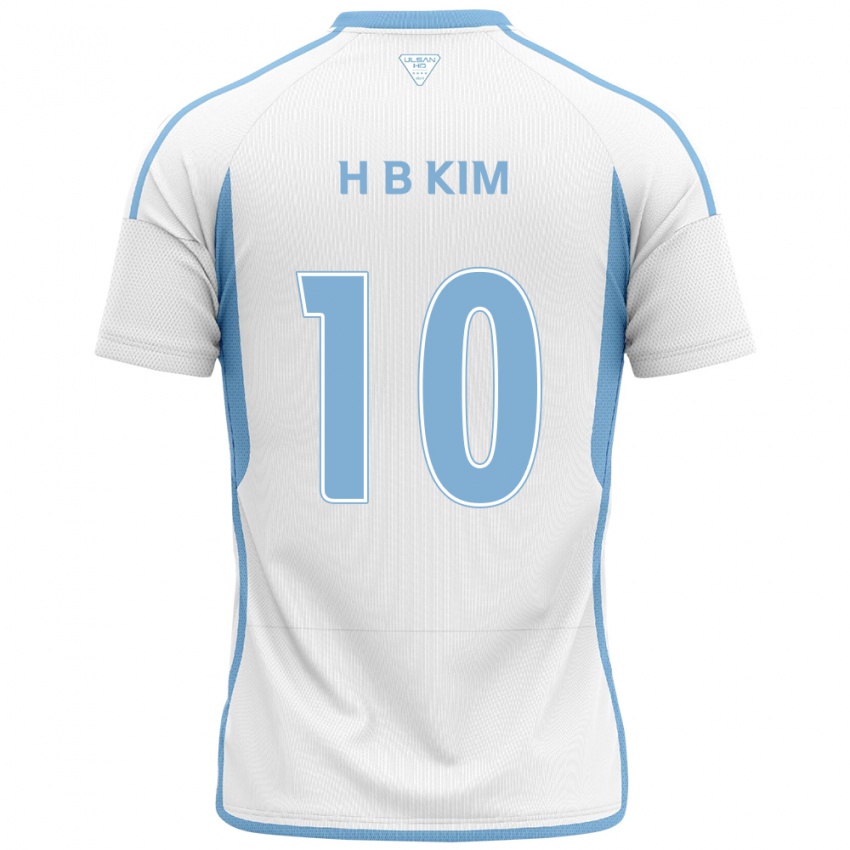 Bambino Maglia Beom-Hwan Kim #10 Bianco Blu Kit Gara Away 2024/25 Maglietta