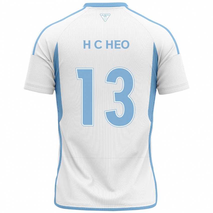 Bambino Maglia Chan-Hoe Heo #13 Bianco Blu Kit Gara Away 2024/25 Maglietta