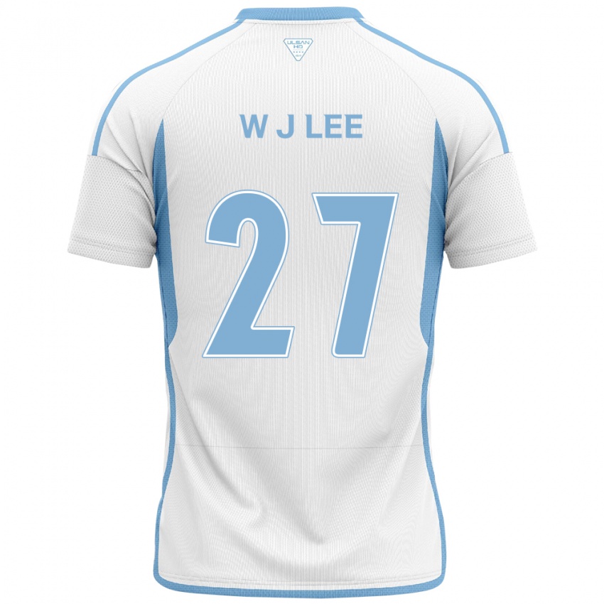 Bambino Maglia Ji-Woo Lee #27 Bianco Blu Kit Gara Away 2024/25 Maglietta