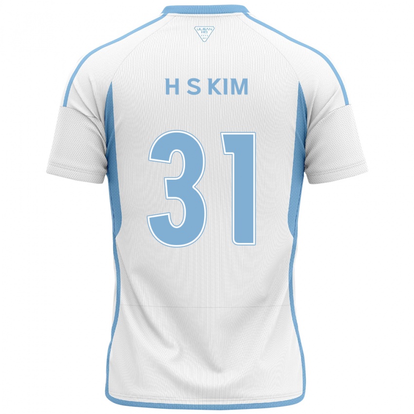 Bambino Maglia Se-Hyoung Kim #31 Bianco Blu Kit Gara Away 2024/25 Maglietta