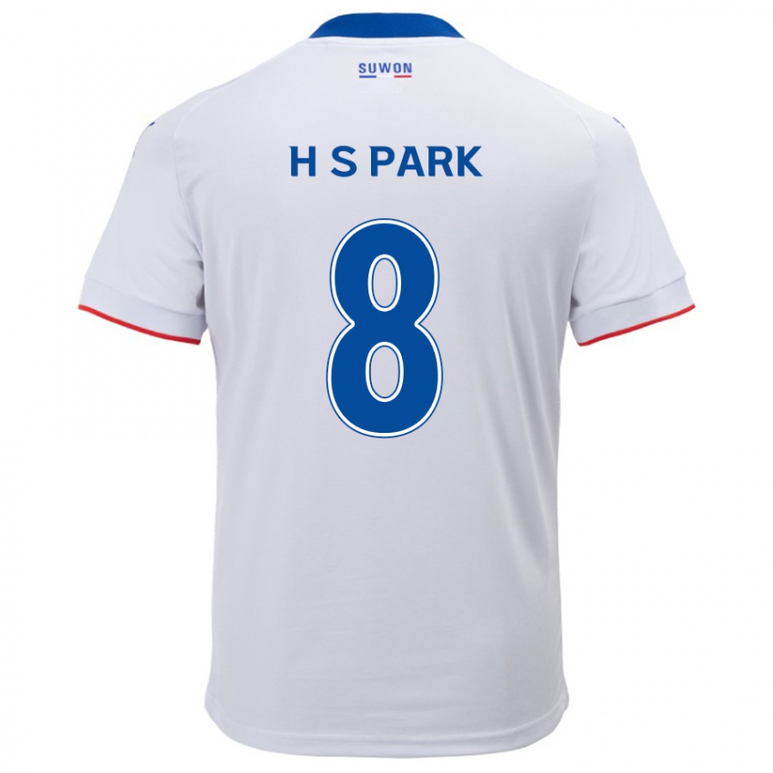 Bambino Maglia Sang-Hyeok Park #8 Bianco Blu Kit Gara Away 2024/25 Maglietta