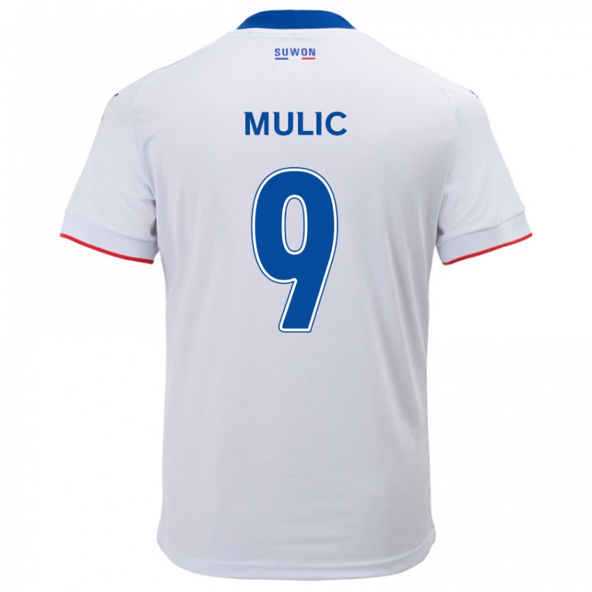 Bambino Maglia Fejsal Mulic #9 Bianco Blu Kit Gara Away 2024/25 Maglietta