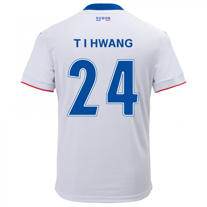 Bambino Maglia In-Taek Hwang #24 Bianco Blu Kit Gara Away 2024/25 Maglietta