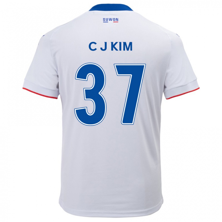 Bambino Maglia Joo-Chan Kim #37 Bianco Blu Kit Gara Away 2024/25 Maglietta