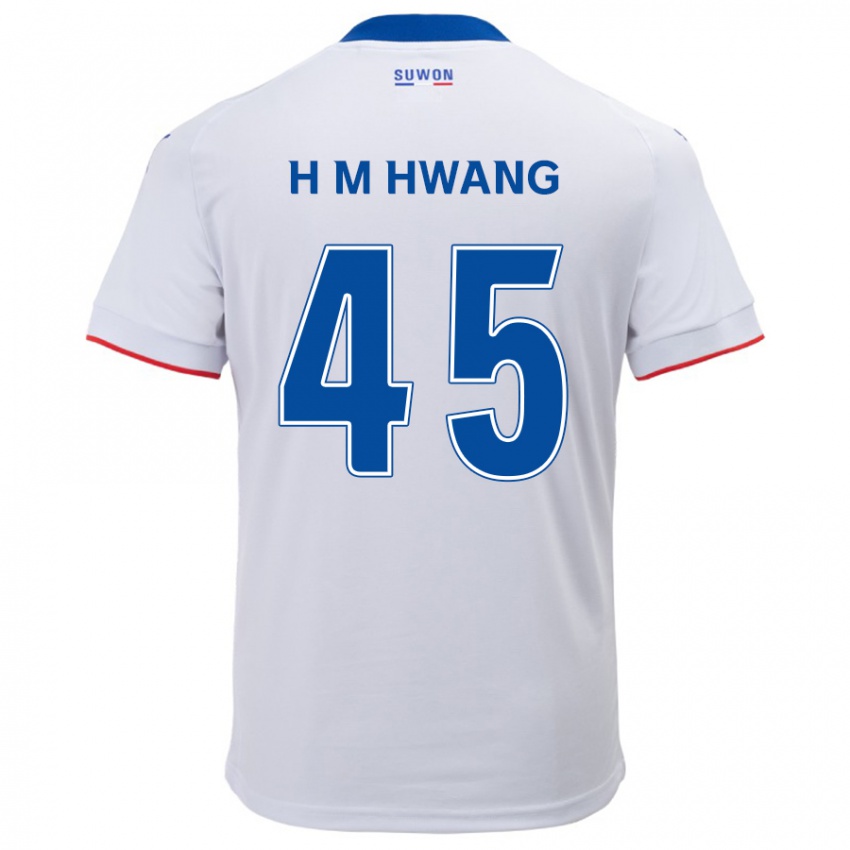 Bambino Maglia Myung-Hyun Hwang #45 Bianco Blu Kit Gara Away 2024/25 Maglietta