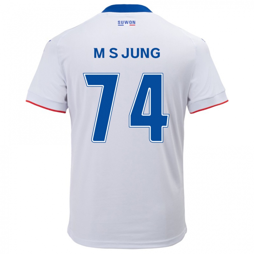 Bambino Maglia Sung-Min Jung #74 Bianco Blu Kit Gara Away 2024/25 Maglietta