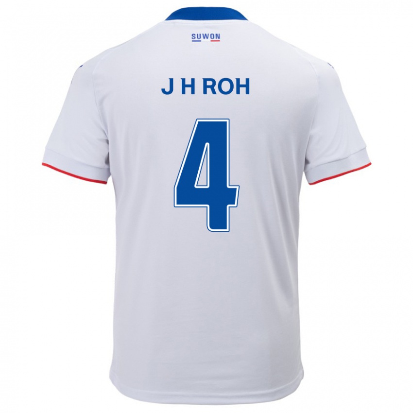 Bambino Maglia Hyun-Jun Roh #4 Bianco Blu Kit Gara Away 2024/25 Maglietta