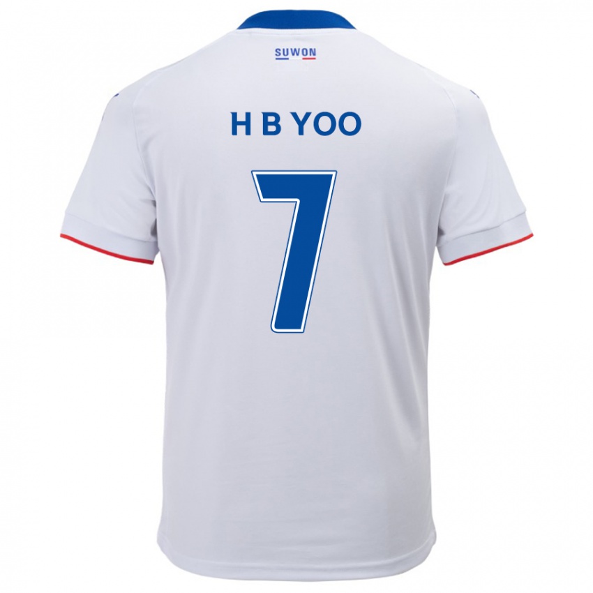 Bambino Maglia Byung-Heon Yoo #7 Bianco Blu Kit Gara Away 2024/25 Maglietta