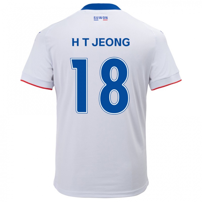 Bambino Maglia Tae-Hwan Jeong #18 Bianco Blu Kit Gara Away 2024/25 Maglietta