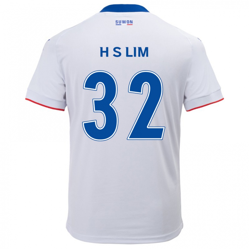 Bambino Maglia Seong-Hyeon Lim #32 Bianco Blu Kit Gara Away 2024/25 Maglietta