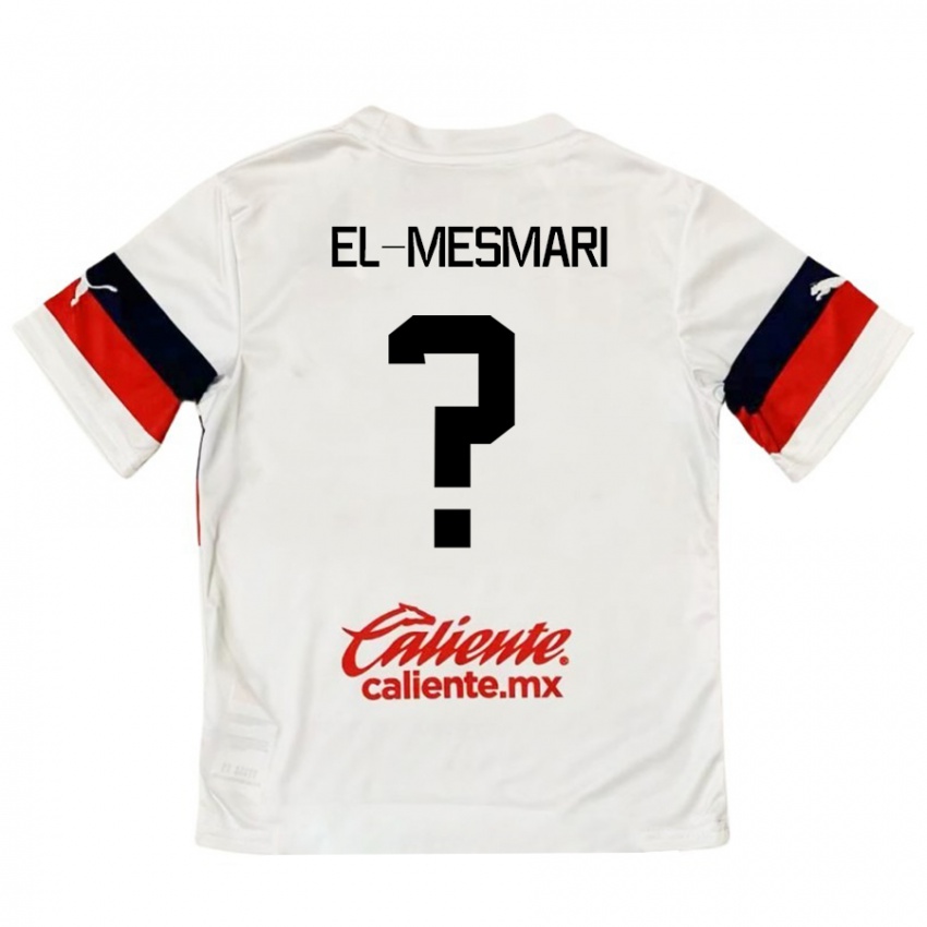 Bambino Maglia Bruce El-Mesmari #0 Bianco Rosso Kit Gara Away 2024/25 Maglietta