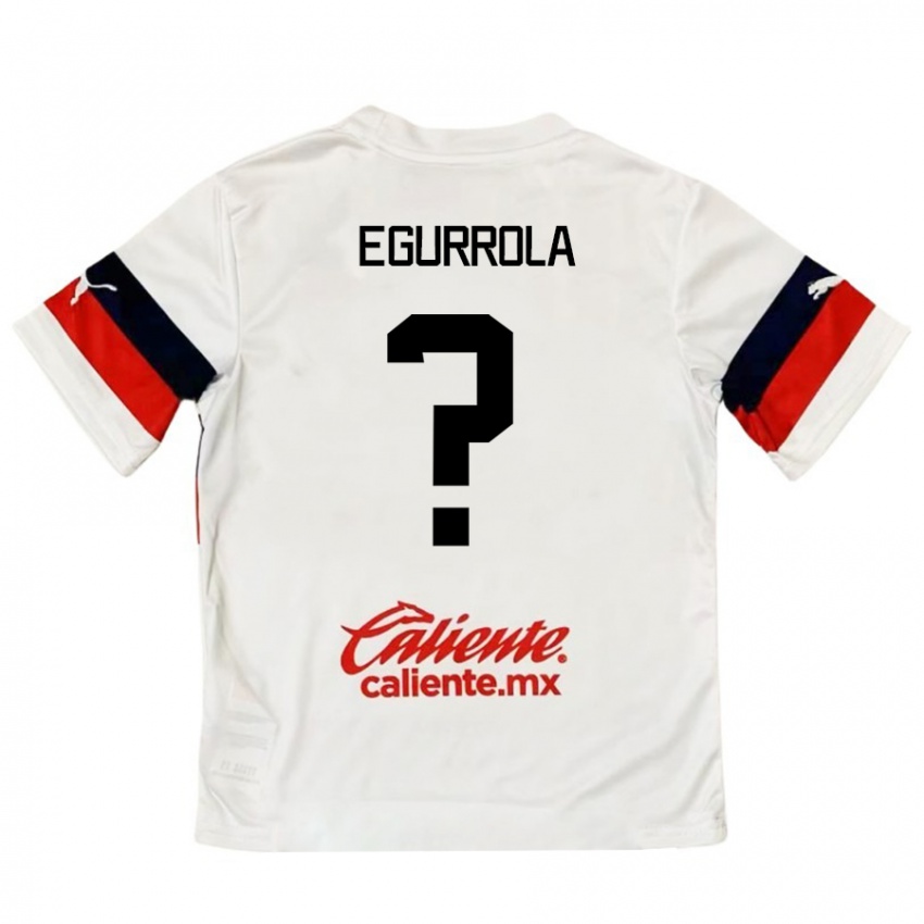 Bambino Maglia Luis Egurrola #0 Bianco Rosso Kit Gara Away 2024/25 Maglietta