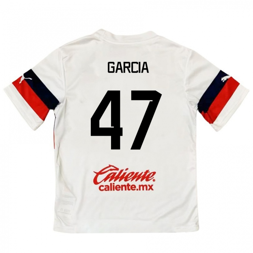 Bambino Maglia Gael García #47 Bianco Rosso Kit Gara Away 2024/25 Maglietta