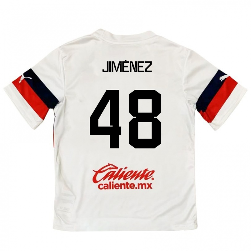 Bambino Maglia Leonardo Jiménez #48 Bianco Rosso Kit Gara Away 2024/25 Maglietta