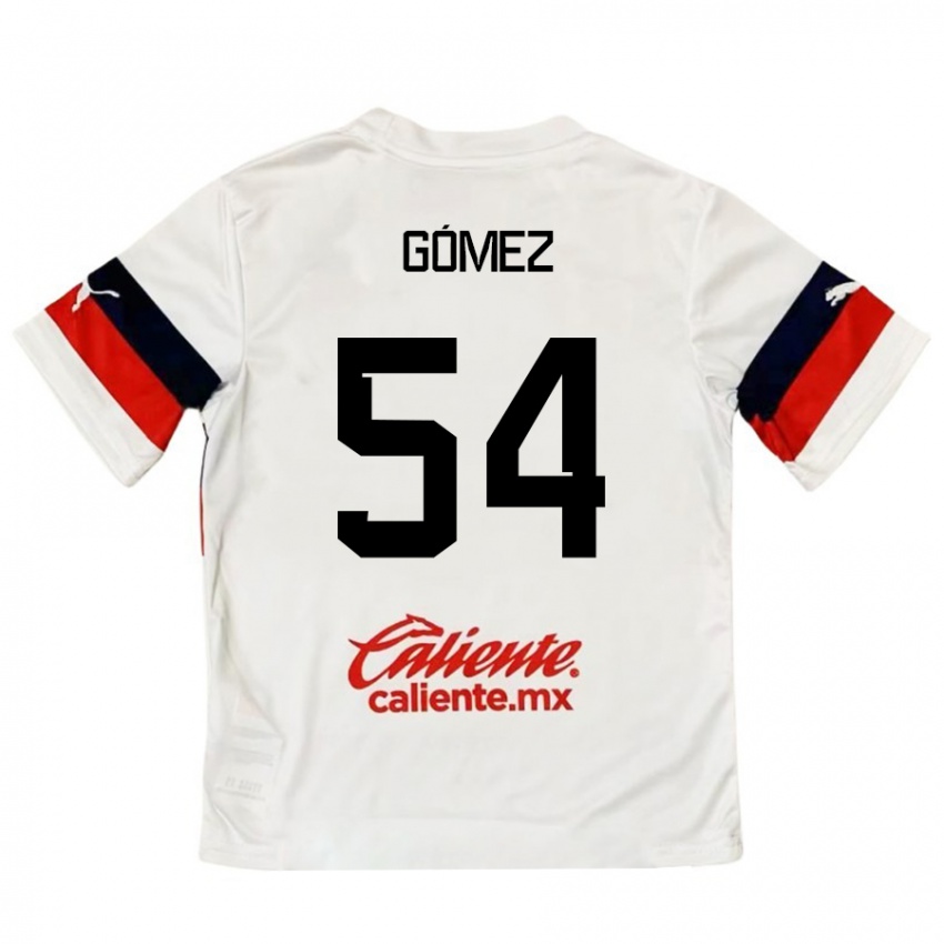 Bambino Maglia Miguel Gómez #54 Bianco Rosso Kit Gara Away 2024/25 Maglietta