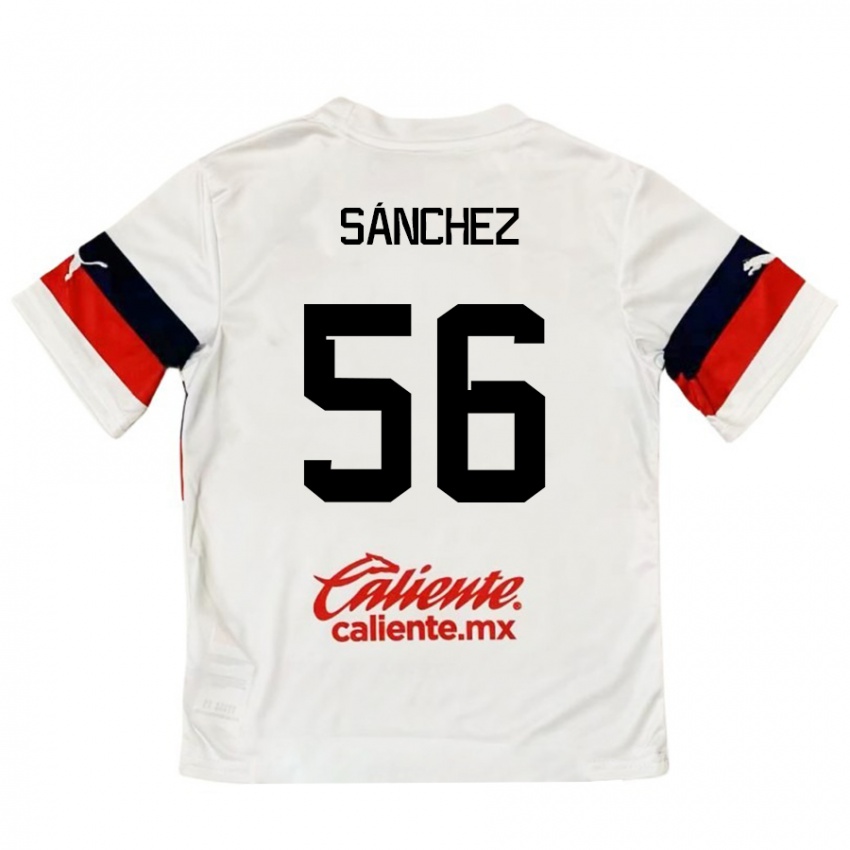 Bambino Maglia Benjamín Sánchez #56 Bianco Rosso Kit Gara Away 2024/25 Maglietta