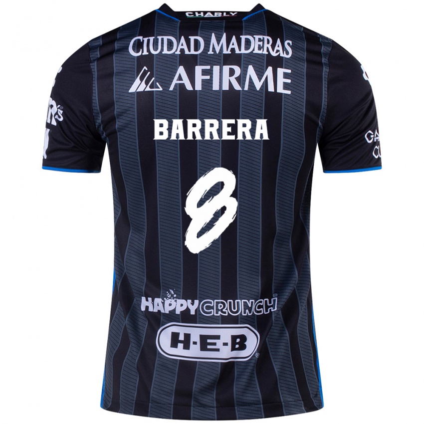 Bambino Maglia Pablo Barrera #8 Bianco Nero Kit Gara Away 2024/25 Maglietta