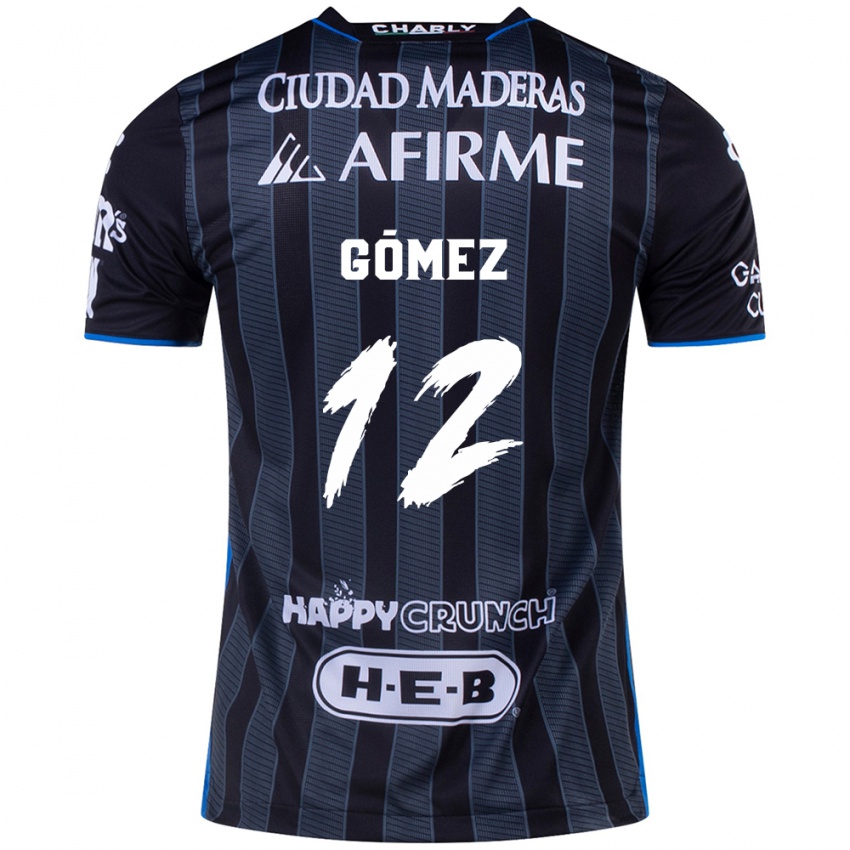 Bambino Maglia Jaime Gómez #12 Bianco Nero Kit Gara Away 2024/25 Maglietta