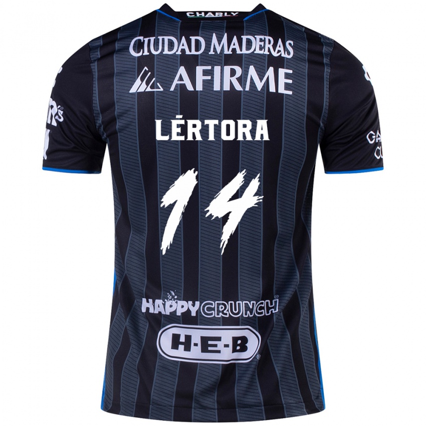 Bambino Maglia Federico Lértora #14 Bianco Nero Kit Gara Away 2024/25 Maglietta