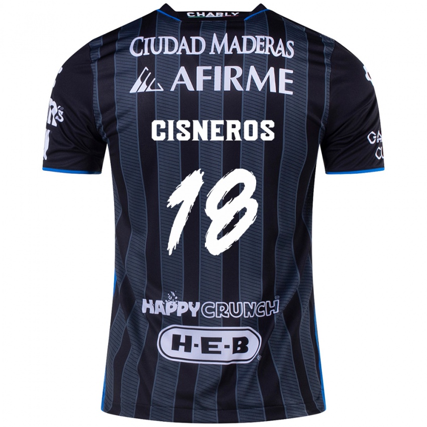 Bambino Maglia Ronaldo Cisneros #18 Bianco Nero Kit Gara Away 2024/25 Maglietta