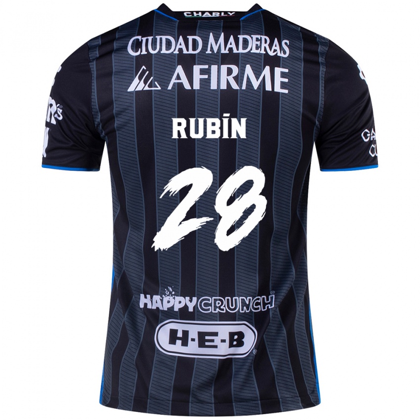 Bambino Maglia Rubio Rubín #28 Bianco Nero Kit Gara Away 2024/25 Maglietta