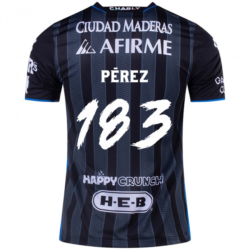 Bambino Maglia Aldahir Pérez #183 Bianco Nero Kit Gara Away 2024/25 Maglietta