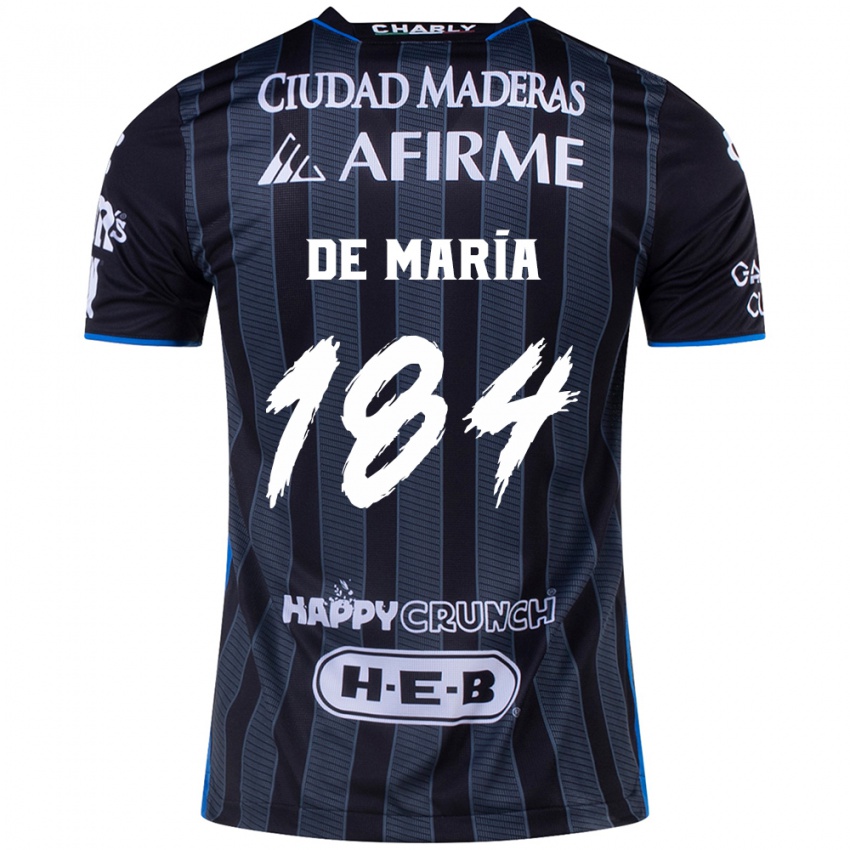 Bambino Maglia Antonio De María Y Campos #184 Bianco Nero Kit Gara Away 2024/25 Maglietta