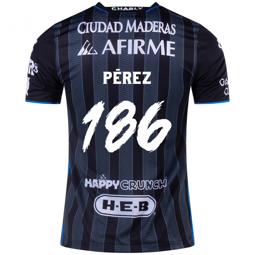 Bambino Maglia José Pérez #186 Bianco Nero Kit Gara Away 2024/25 Maglietta